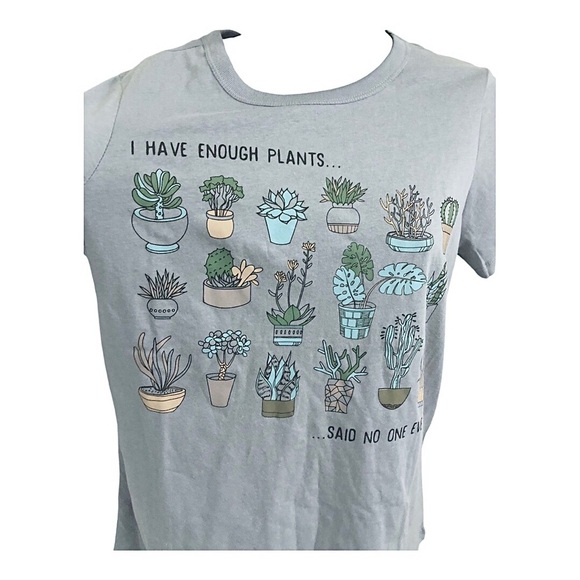 Blue “i have enough plants said no one ever” plant lovers tshirt size XS new - Picture 1 of 12
